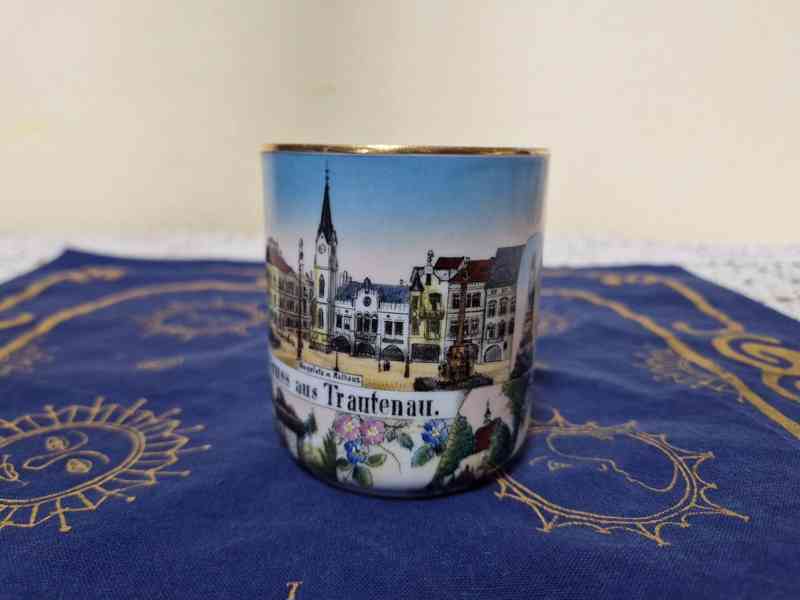 Sbírkový starý Hrnek Trautenau Trutnov místopis - foto 4