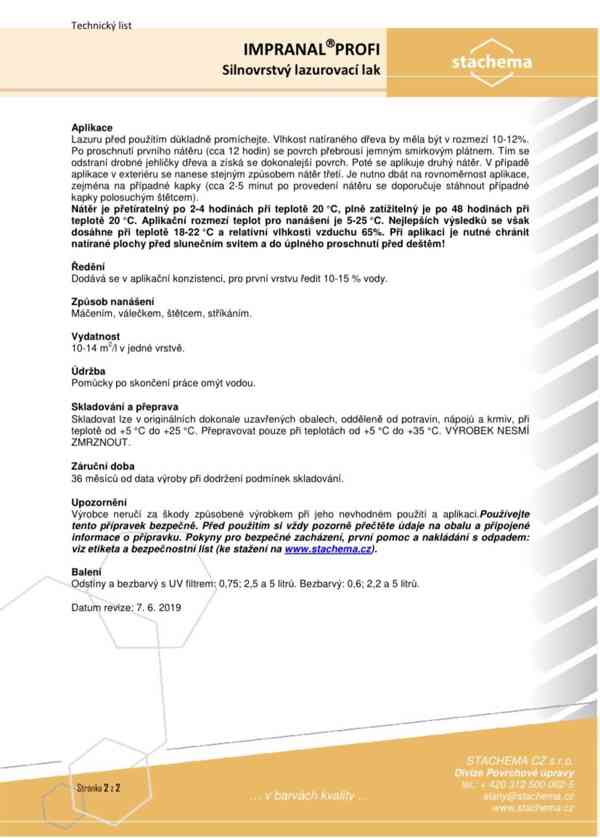 2x 5 litrů LN400 IMPRANAL PROFI pinie - silnovrstvá lazura - foto 3