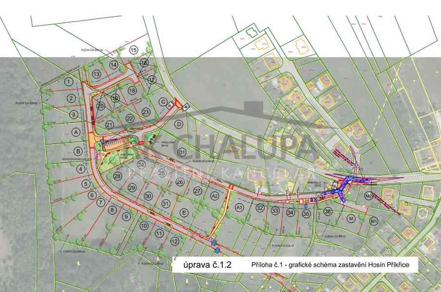 Prodej stavebního pozemku, výměra 1049 m2, Hosín u Českých Budějovic