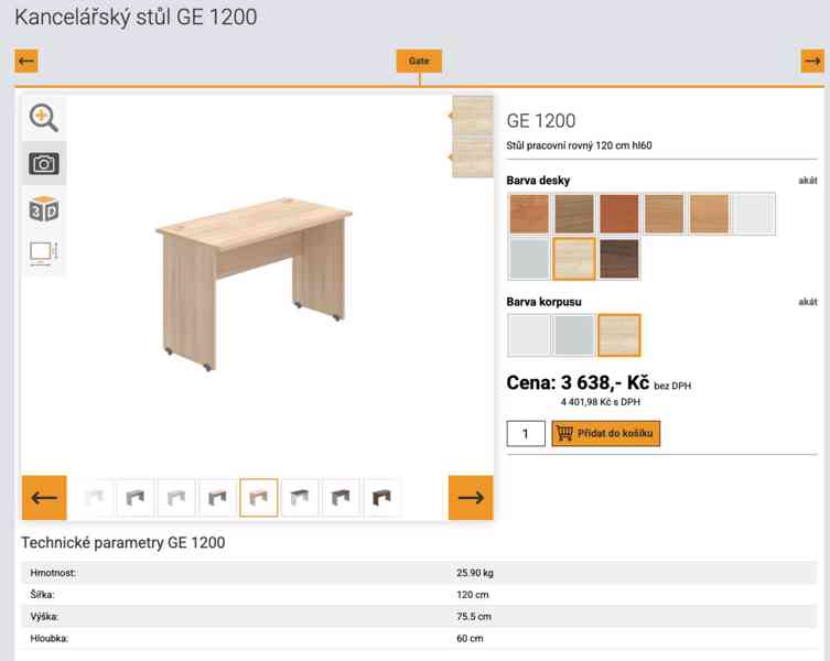 Pracovní stůl 120×60 (Office ProGateGE1200) 2 000 Kč za 3 ks - foto 2