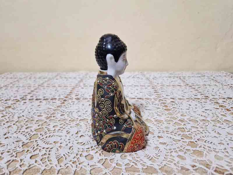 Krásná bohatě zdobená soška Budha Satsuma Japonsko - foto 5