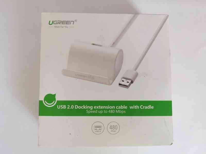 USB 2.0 prodlužovací dock kabel se stojánkem, bílý, NOVÝ