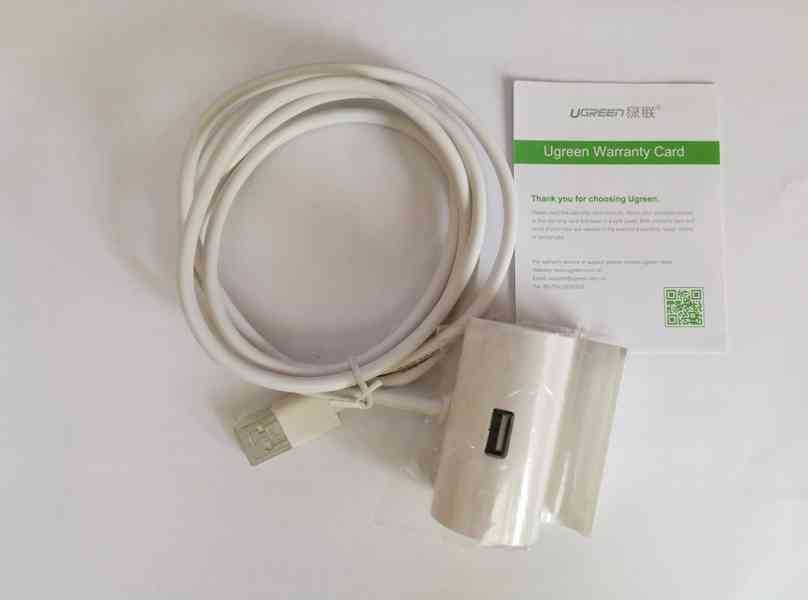 USB 2.0 prodlužovací dock kabel se stojánkem, bílý, NOVÝ - foto 2