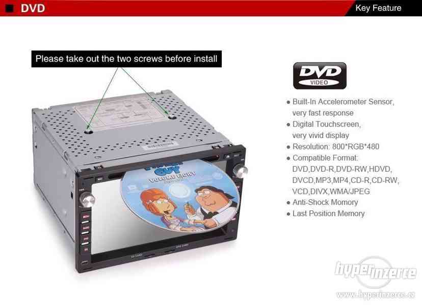 VW SKODA SEAT 2DIN Dotyk Autoradio+Navi 7disp GPS DVD SD USB - foto 10