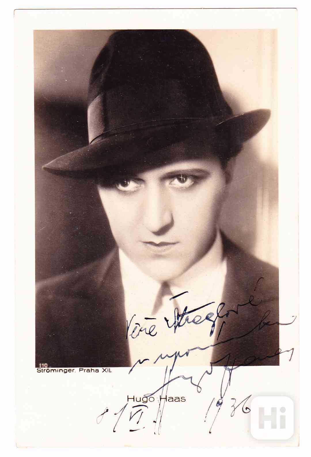 Hugo Haas autogram, rok 1936, ateliér Willi Ströminger - foto 1