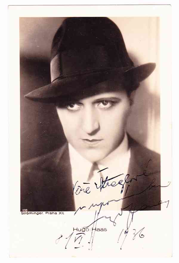 Hugo Haas autogram, rok 1936, ateliér Willi Ströminger