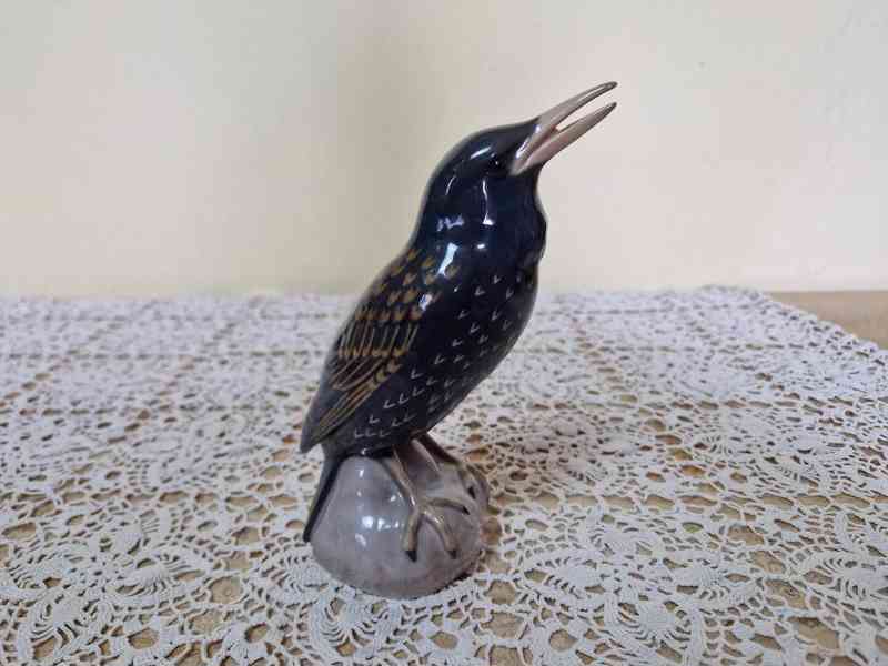 Porcelánová soška Špaček Pták Kodaň Copenhagen - foto 4