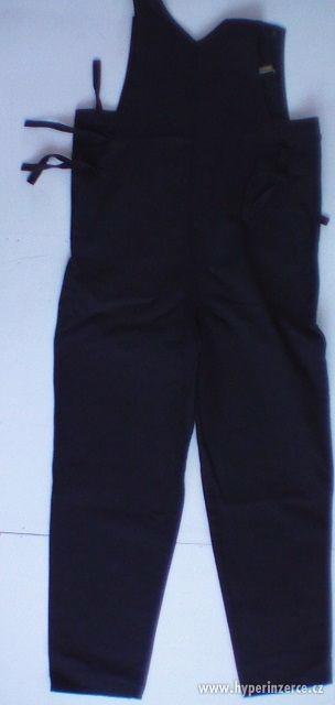 nové těhotenské kalhoty s laclem černé - foto 2