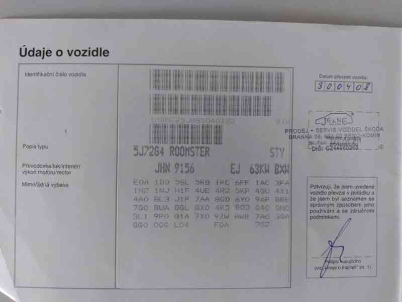 ŠKODA ROOMSTER 1.4 16B STYLE ČR,SERVISKA - foto 44