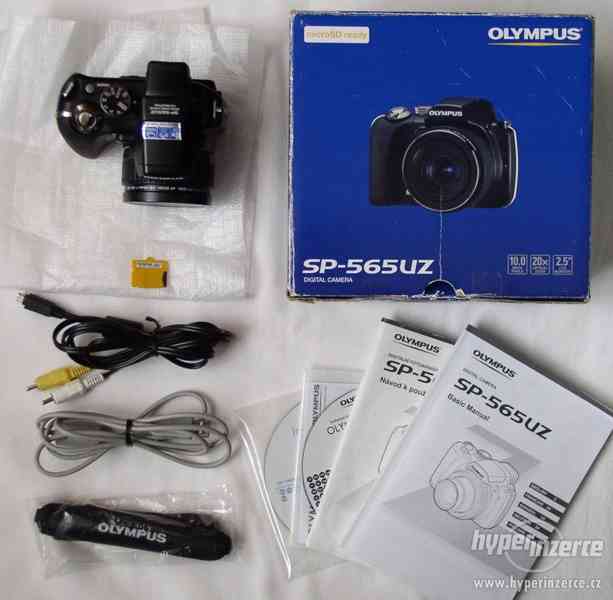 Olympus SP-565 UZ, komplet příslušenství + 1GB karta - foto 4