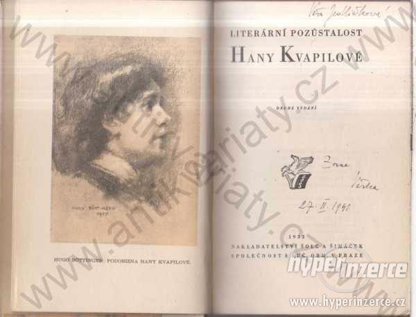 Literární pozůstalost Hany Kvapilové 1932 - foto 1