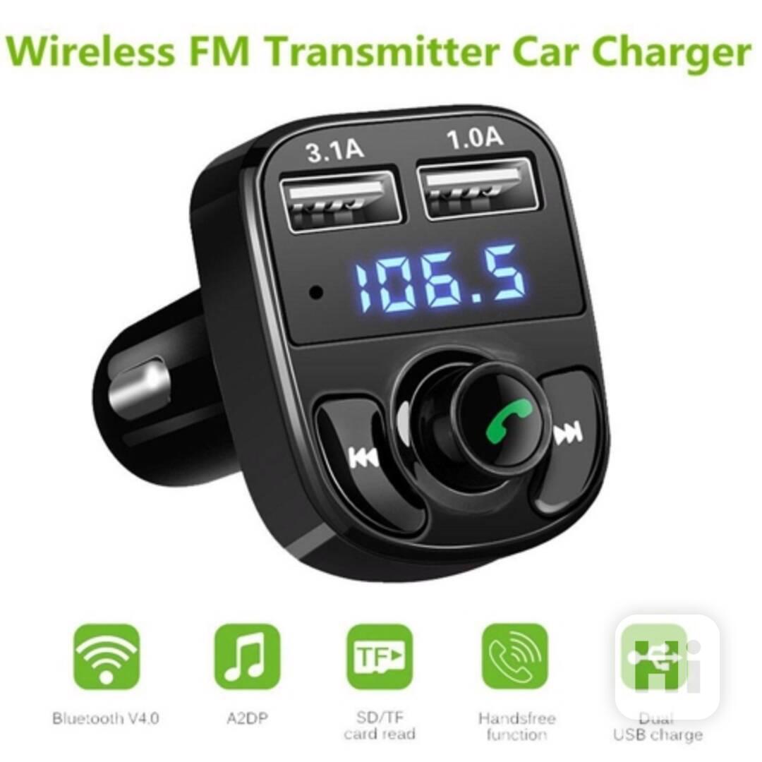 MP3 FM transmitter Bluetooth 12V, 24V USB 3.1A nový - foto 1