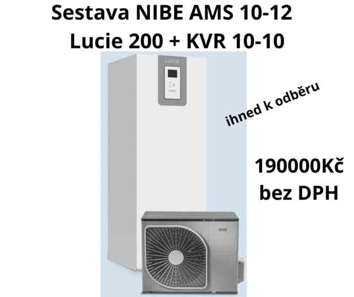 Sestava tepelné čerpadlo NIBE AMS 10-12 + Lucie 200 + KVR