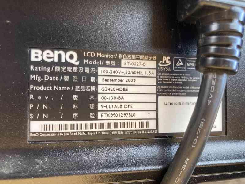 Full HD Monitor BENQ ET-0027-B - 24" (61 cm ) - foto 5
