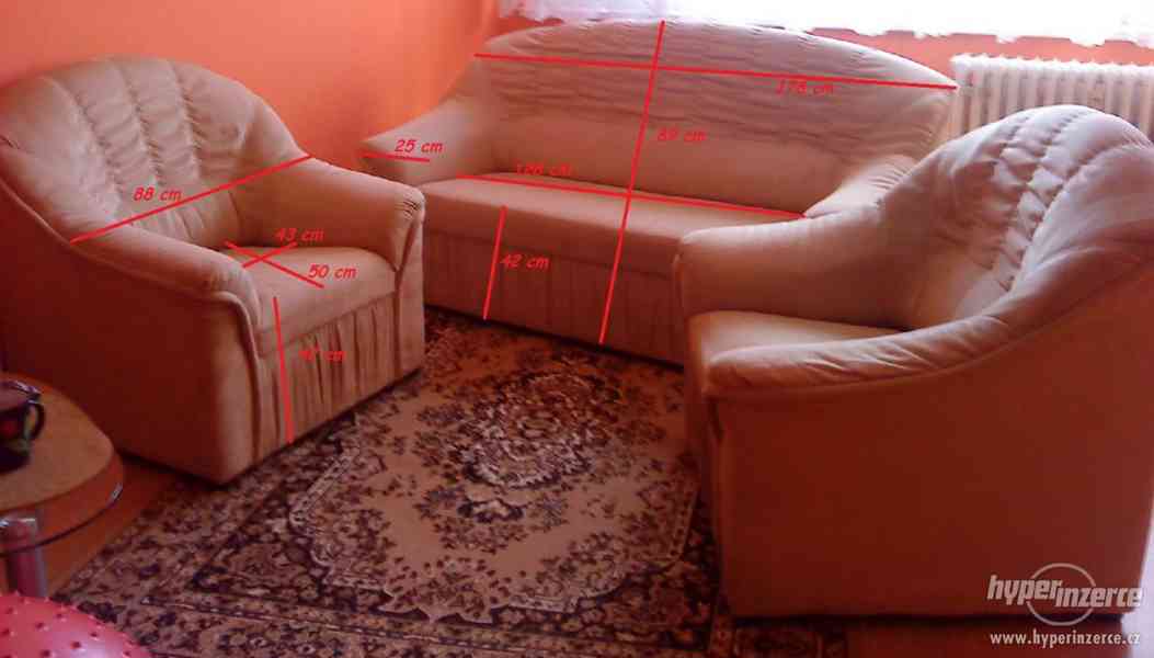 Krásná sedačka s křesly jako nová - Přerov - foto 4