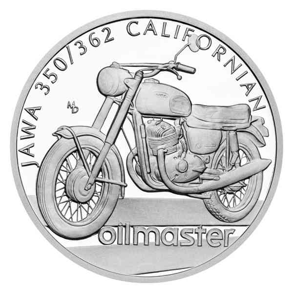 Stříbrná mince Na kolech - Motocykl JAWA Californian proof - foto 2