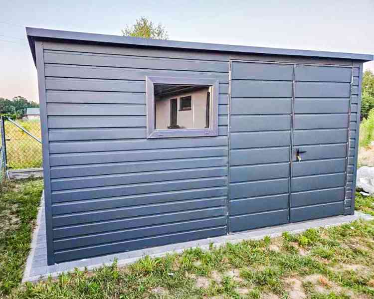 Zahradní domek 4x3m  Dvoukřídlá vrata 2x okno antracit TS759 - foto 2