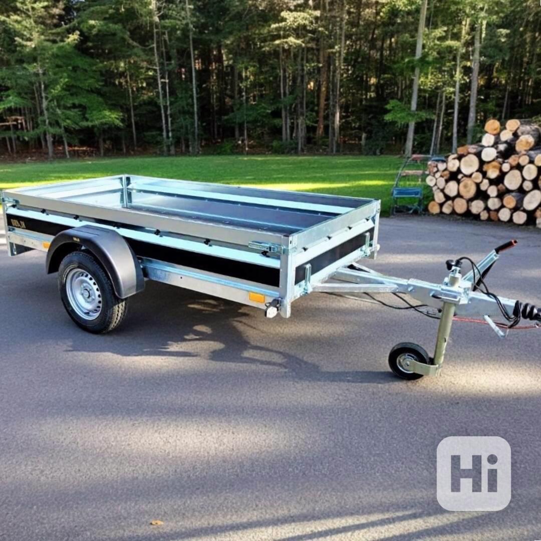 1300Kg přívěsný vozík brzděný 2,65m x1,30 svařovaný rám,DPH - foto 1