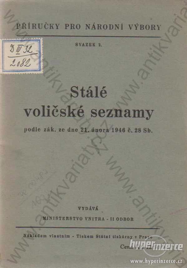 Stálé voličské seznamy 1946 - foto 1