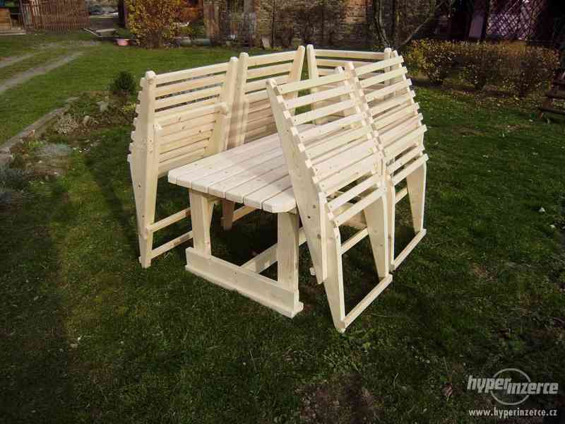Dřevěný zahradní nábytek - skládací  NOVÝ - foto 3