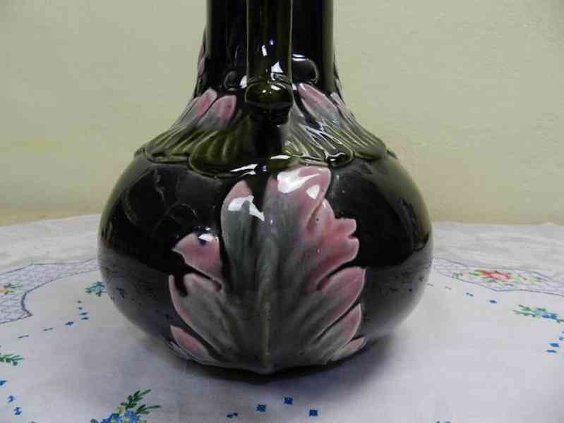 Krásná secesní Váza Amfora Majolika - S. Čechy - foto 6
