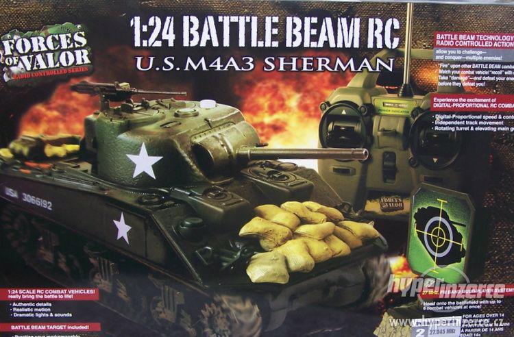 Nové RC  model tank 1:24 M4A3 Sherman - infrared + terč - foto 9