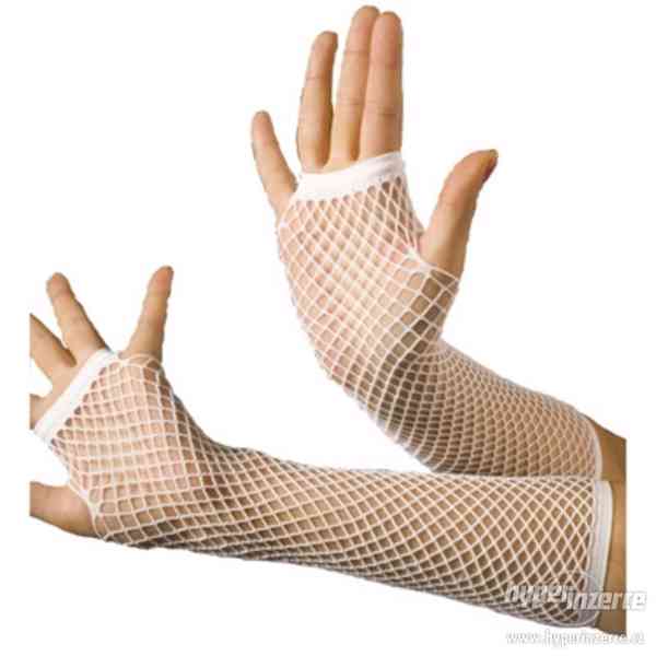 Prodám dlouhé bílé síťované rukavičky 100 párů.