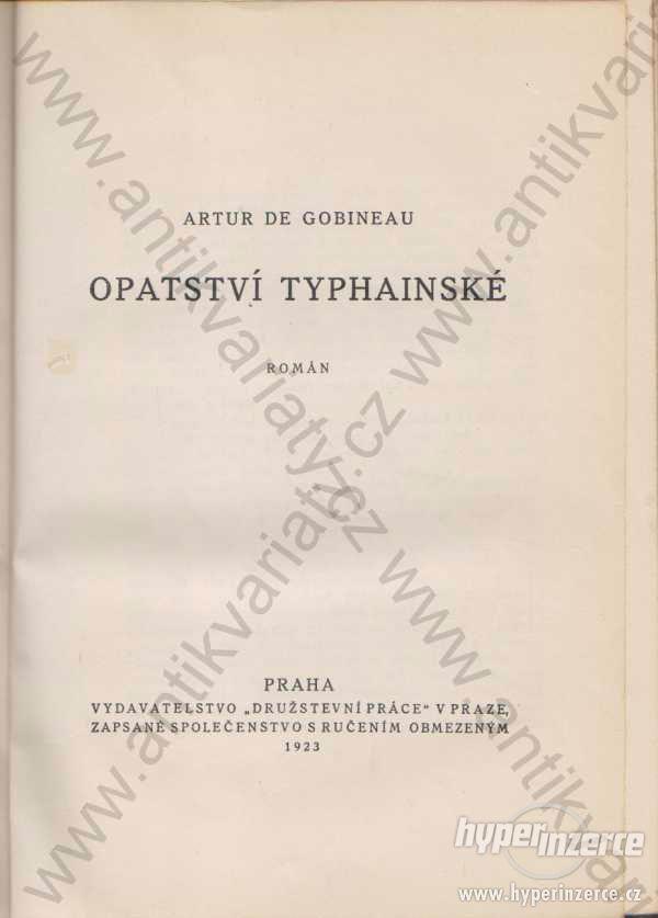 Opatství Typhainské Artur de Gobineau 1923 - foto 1