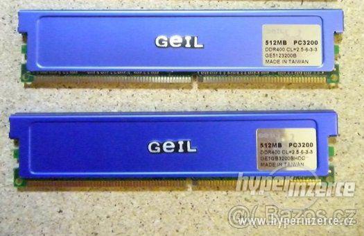 DDR1 paměti GEIL 2x 512MB 2GB 400MHz PC3200 - foto 1