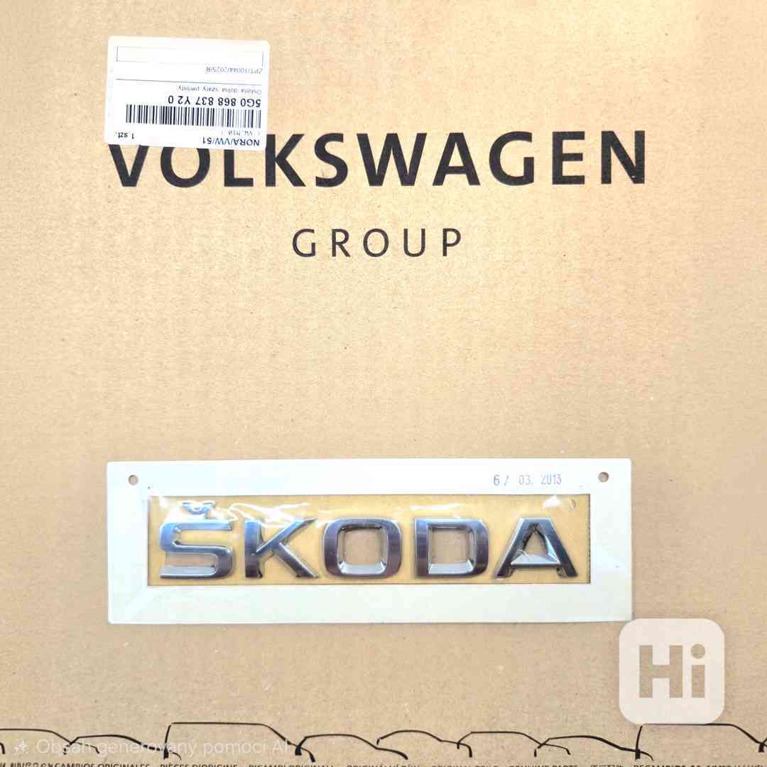 ORIGINÁLNÍ zadní nápis "Škoda" 5JA8536872ZZ - foto 1