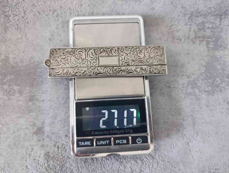 Starožitný skládací stříbrný hřeben 900 – zdobený, kapesní  - foto 19