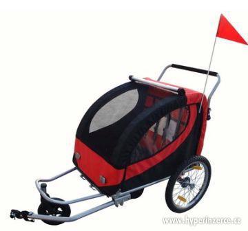 Přívěsný dětský vozík za kolo jogger 2 v 1 nový - foto 1