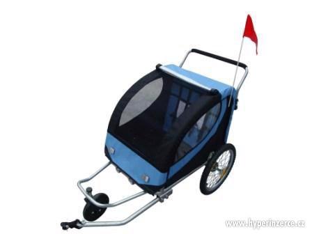 Přívěsný dětský vozík za kolo jogger 2 v 1 nový - foto 2