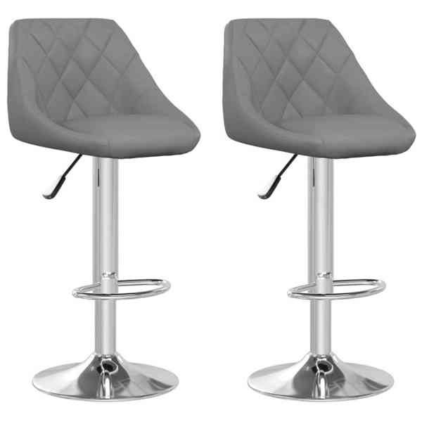 Barové židle šedé | 2 kusy - foto 1