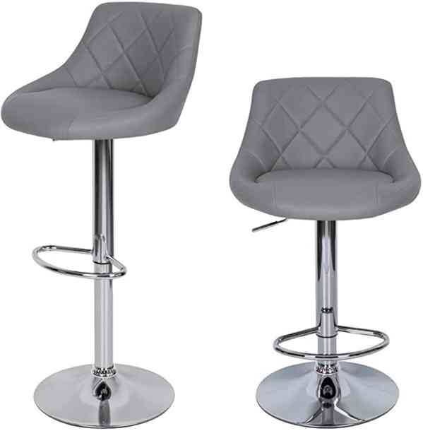 Barové židle šedé | 2 kusy - foto 3