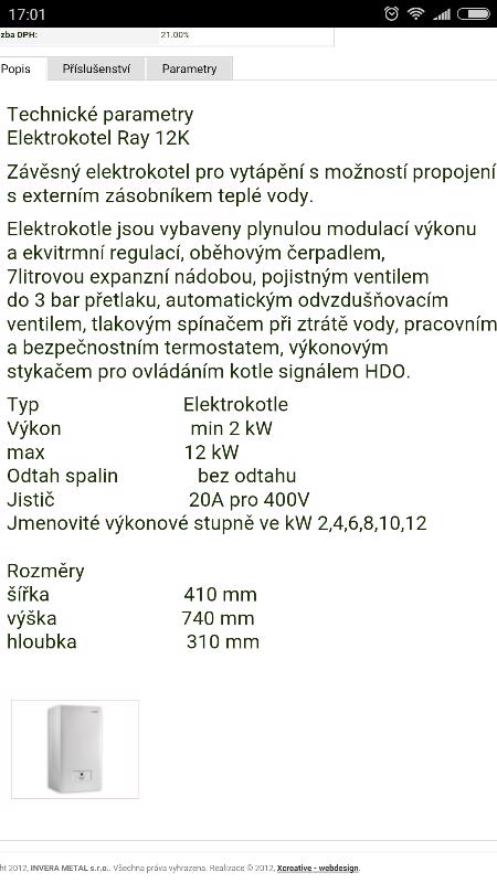 Kotel elektrický Protherm RAY 12K - foto 3