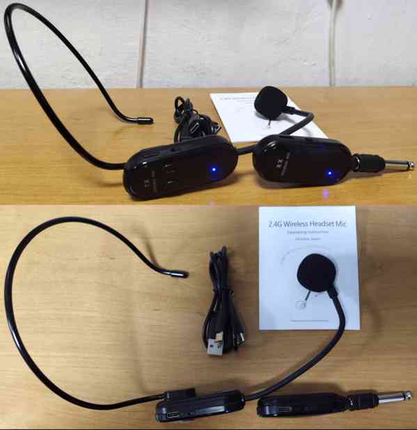Nový bezdrátový náhlavní mikrofon s přijímačem 2,4 Gz