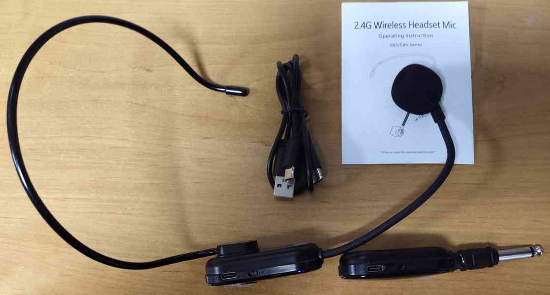 Nový bezdrátový náhlavní mikrofon s přijímačem 2,4 Gz - foto 3