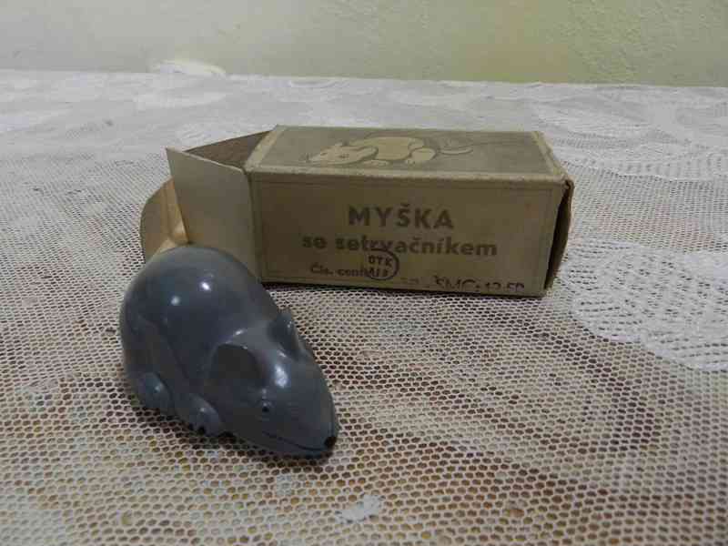 Plastová Myš na setrvačník včetně krabičky Chronotechna 1953 - foto 1