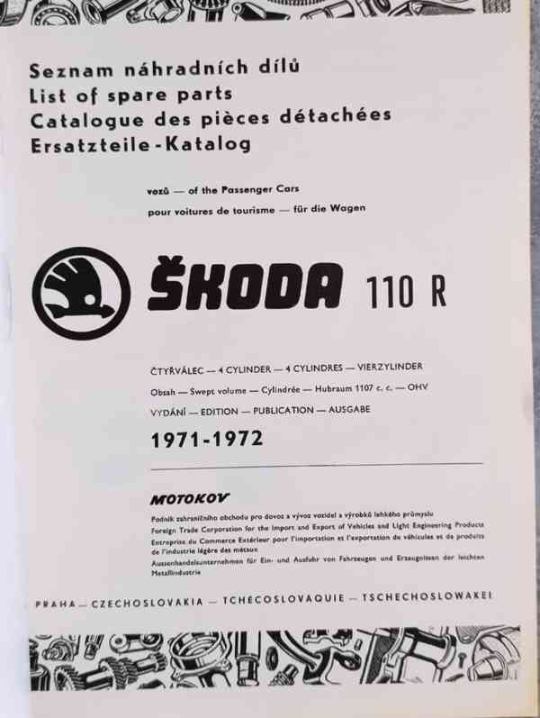 Nepoužitý seznam náhradních dílu na Škoda 110R erko. - foto 8