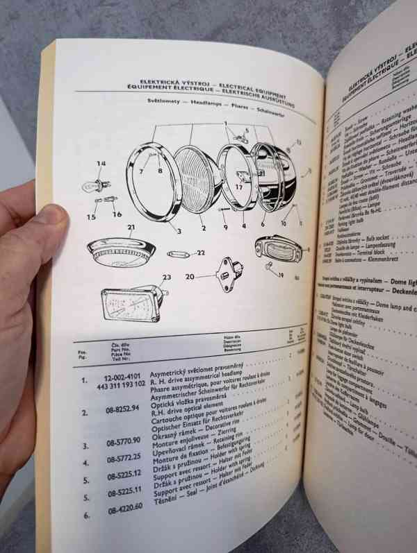 Nepoužitý seznam náhradních dílu na Škoda 110R erko. - foto 12