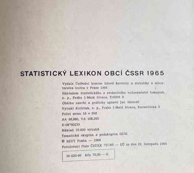 Statistický lexikon obcí ČSSR 1965 - foto 4