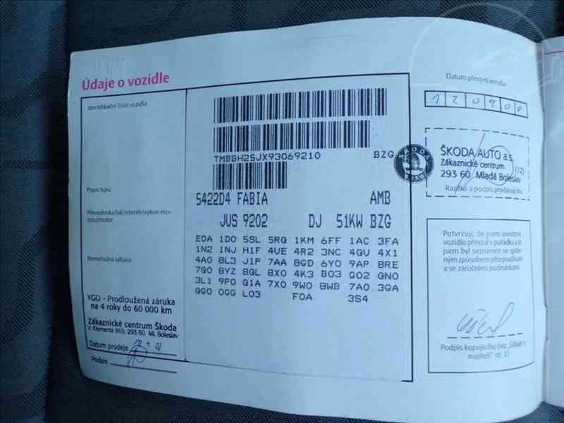 Škoda Fabia 1,2 i 51KW 12V KLIMATIZACE - foto 14