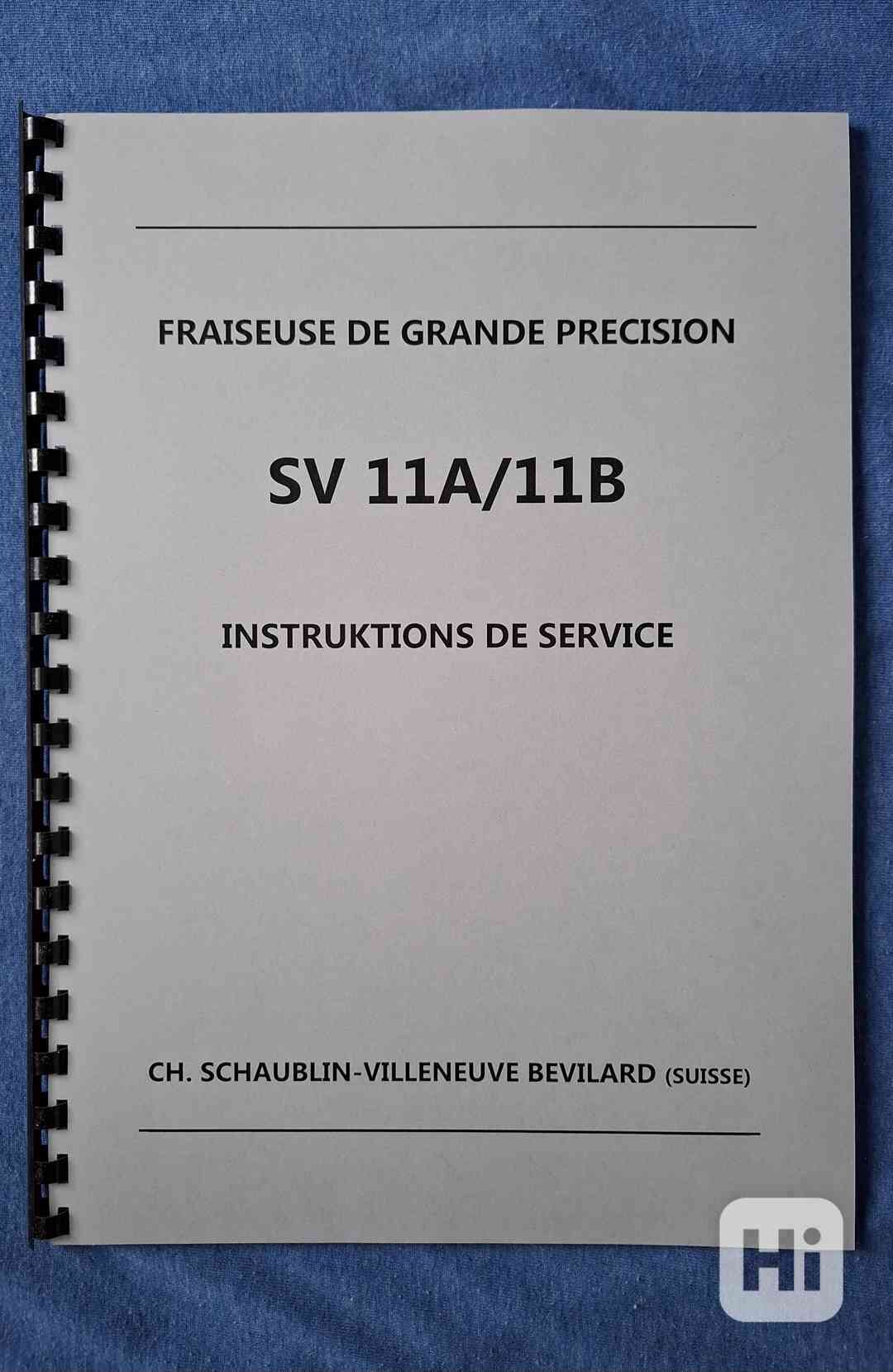 Návod frézky SCHAUBLIN SV-11A/11B - foto 1