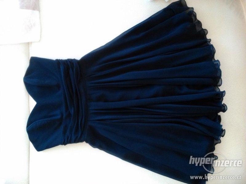 Šifonové modré šaty - foto 1