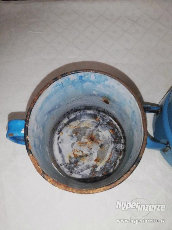 Modré smaltované nádobí - 3 ks - foto 2
