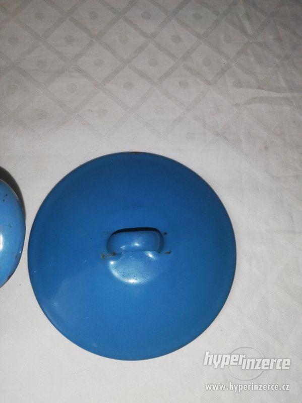 Modré smaltované nádobí - 3 ks - foto 7