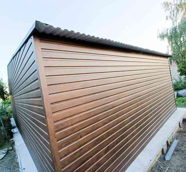 Plechová garáž 9x6m sedlová střecha 3x výklopná vrata TS258 - foto 3