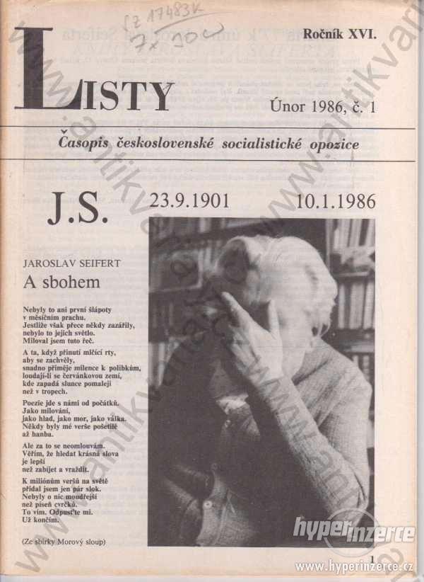 Listy roč. XVI. řídí Jiří Pelikán 1986 Časopis - foto 1