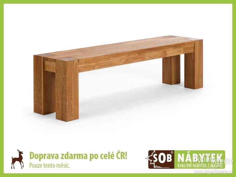 Dubová lavice z masivu, dřevěná lavice - foto 1